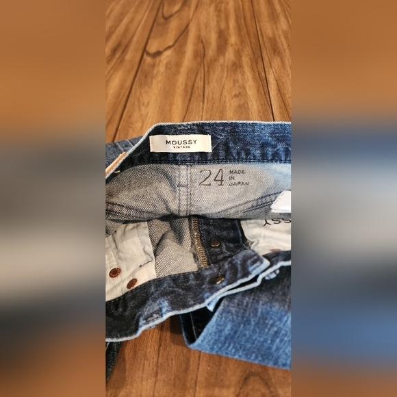 Moussy Vintage MV Capac Wide Straight Cropped high rise Jean 24 blue cotton nwt - Picture 8 of 15